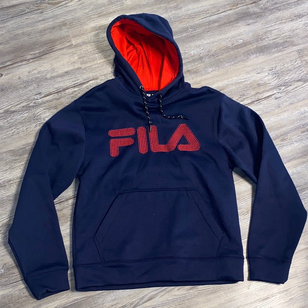 EUC FILA Logo Hoodie S